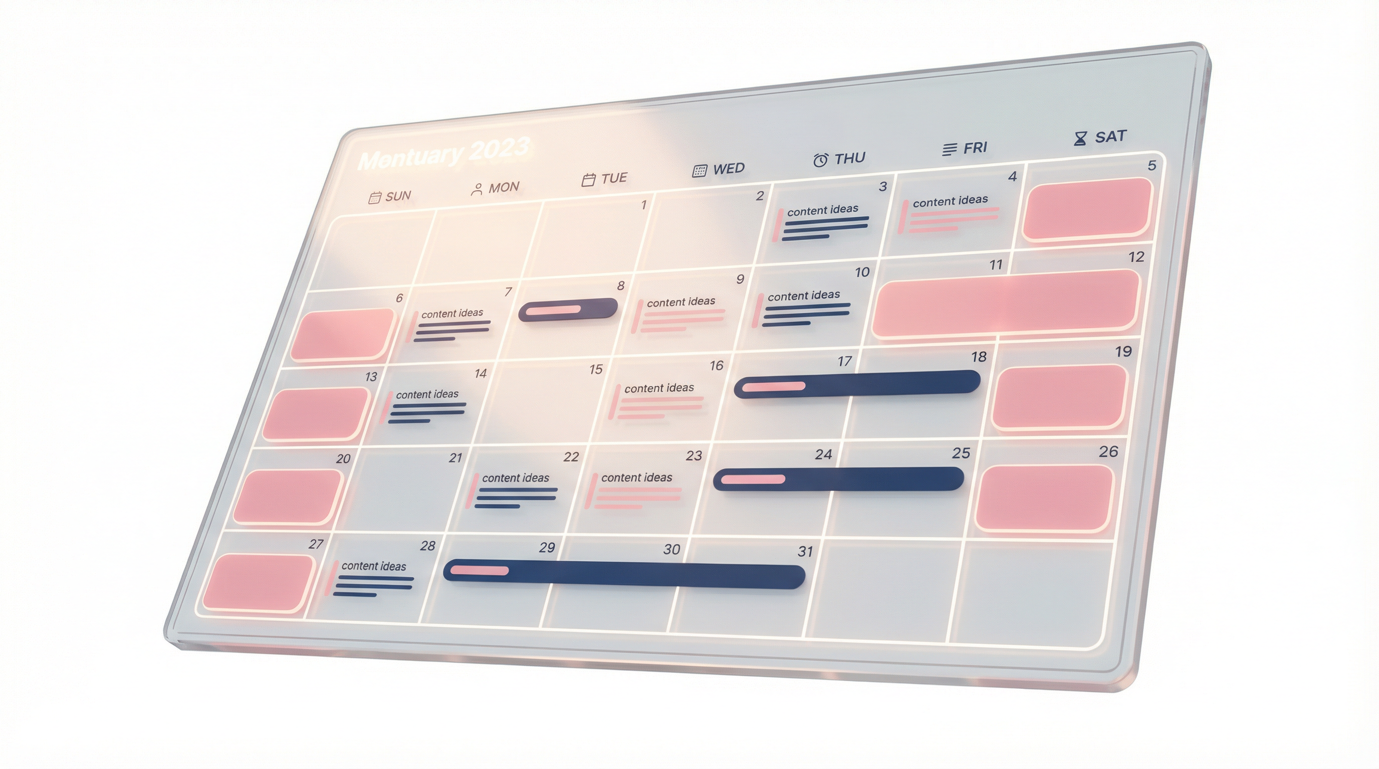 365 Content Calendar Interface